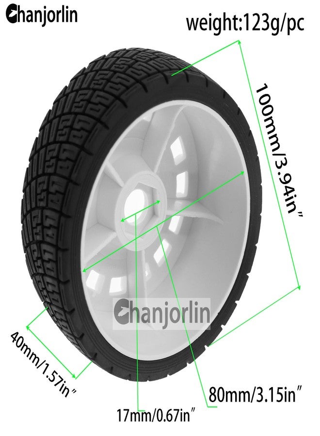 Chanjorlin 1/8 RC On Road Tires And Plastic Street Wheels 17mm Hex OD 3.94'' 1/7 Rally Racing Tyres For 1:8 1:7 Touring Street Drift Car Tamiya HPI WR8 HSP ARRMA Redcat Losi Kyosho GT2 VRX W10 (Black) - Image 2